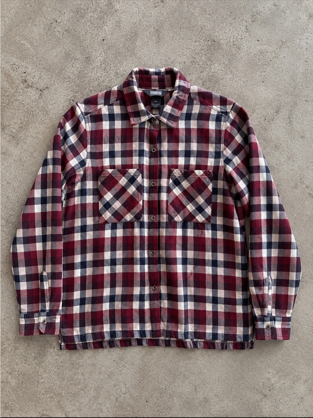 Outdoor Research Feedback Plaid Flannel Shirt Women’s Medium Burgundy Navy